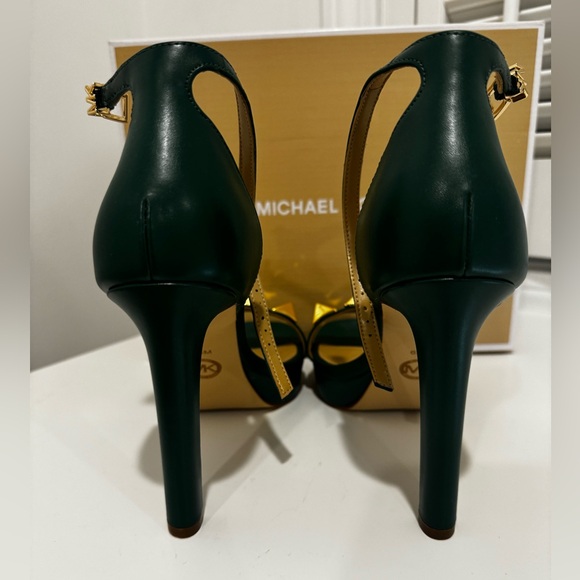 Michael Kors Margot Platform Heels Jewel Green Size 6.5 - Picture 5 of 7